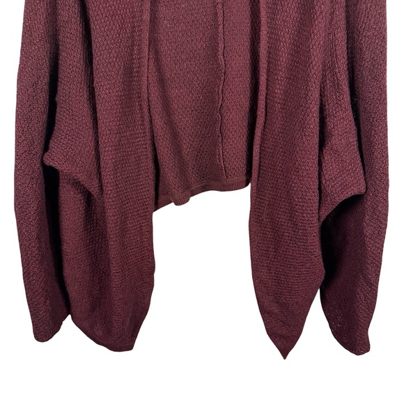 Brandy Melville Deep Burgundy Open Cardigan Size One Size Cozy Boho Knit Y2K - Picture 8 of 12
